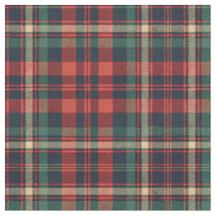 Tela Tartan Plaid Escocés Rojo y Verde Tradicional