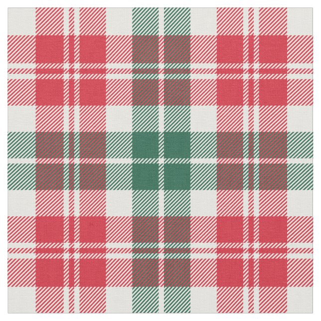 Tela Tartan Plaid Navideño Rojo y Verde (De cerca)