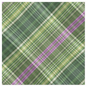 Tela Tartán rayado violeta y verde brillante