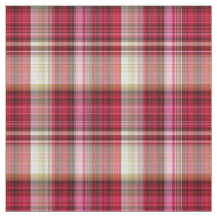Tela Tartán rosado rojo plaid
