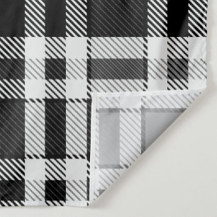 Tela Tartán Tartán Tartán de plástico blanco gris negro