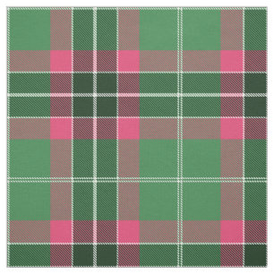 Tela Tartán verde y rosa