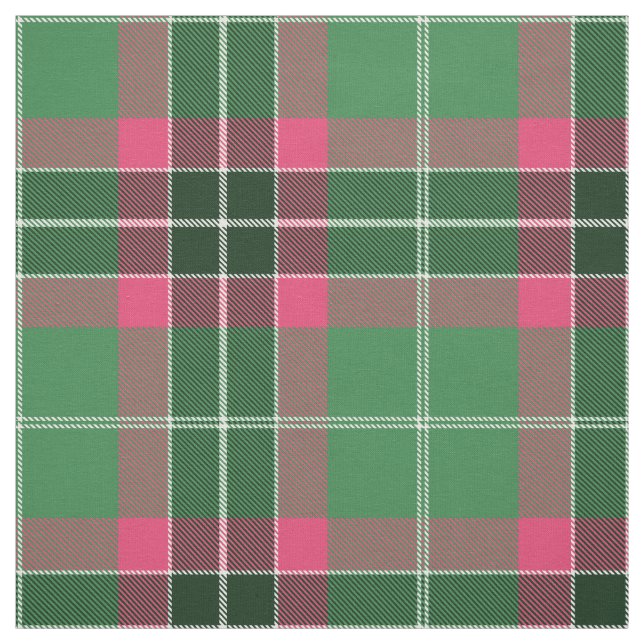 Tela Tartán verde y rosa (Retal)