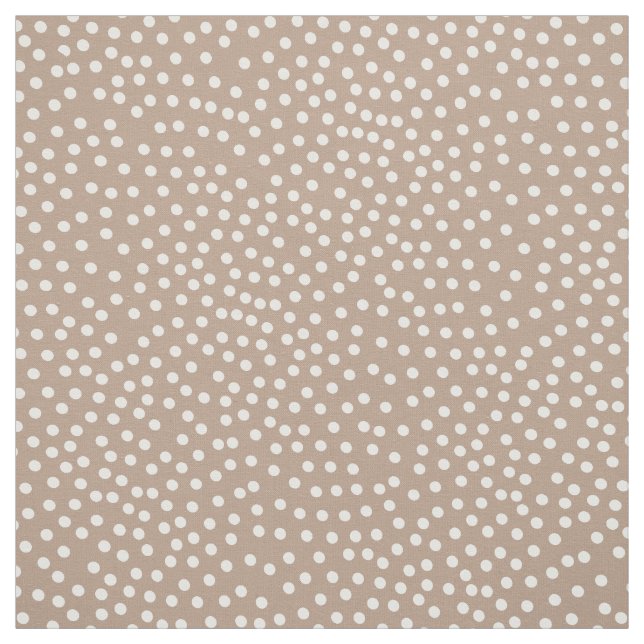 Tela Tasa Y Blanco Aleatorio De Polka Dot Detectado (Retal)