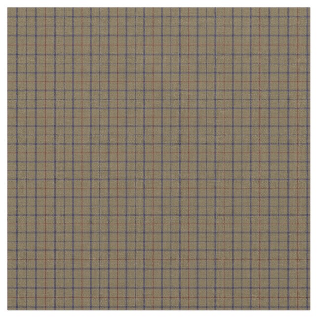 Tela Tattersall Moda Brooks Camel Azul Rojo (De cerca)