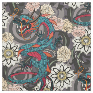 Tela tatuaje de dragón oscuro