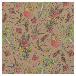 Tela Tatuaje de velero retro impresión vintage