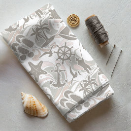 Tela Taupe de patrón de playa náutica ID839