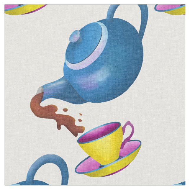 Tela Taza de tetera y platillo (De cerca)