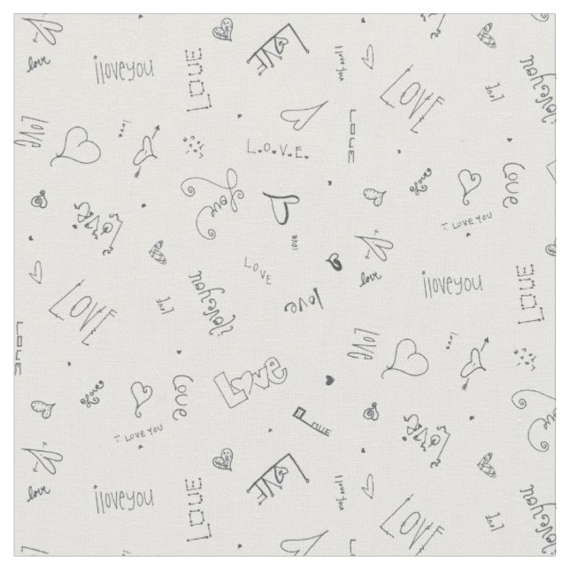Tela te amo día de san valentín doodle moderno (De cerca)