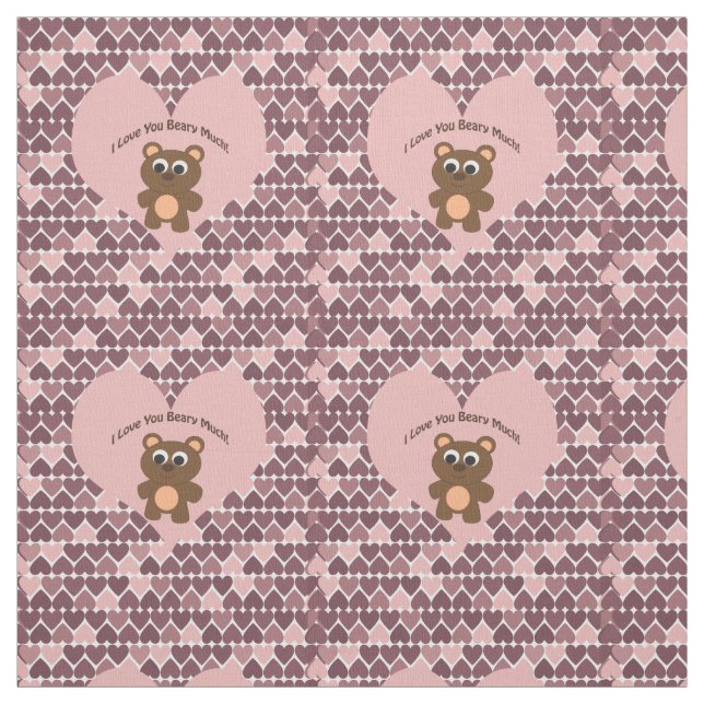 Tela Te Amo Mucho Corazón Rosa (Retal)