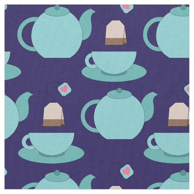 Tela Té Cup y Pot Cute Cafe Barista (De cerca)