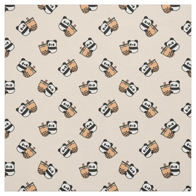 Tela Té de burbuja y oso panda (Retal)