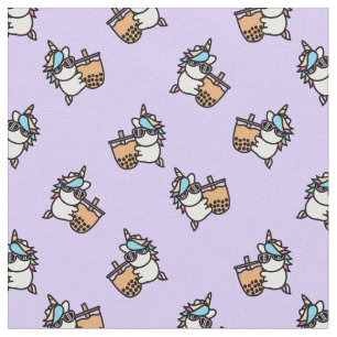 Tela Té de burbuja y unicornio