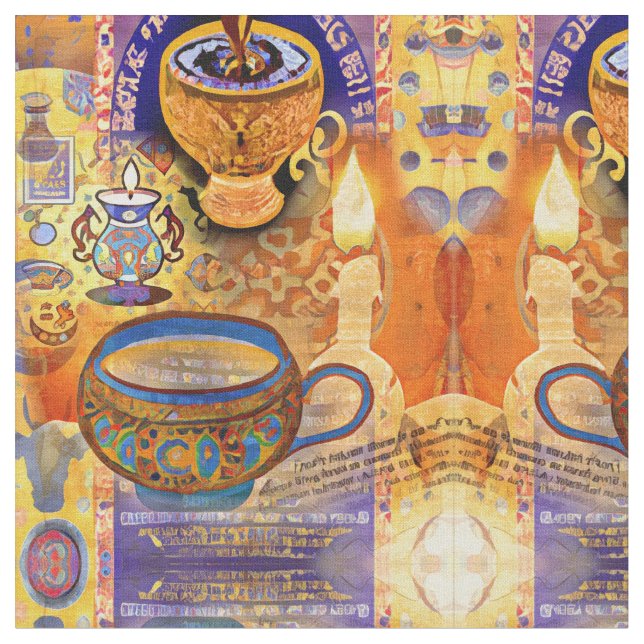 Tela Té de leche y velas (De cerca)
