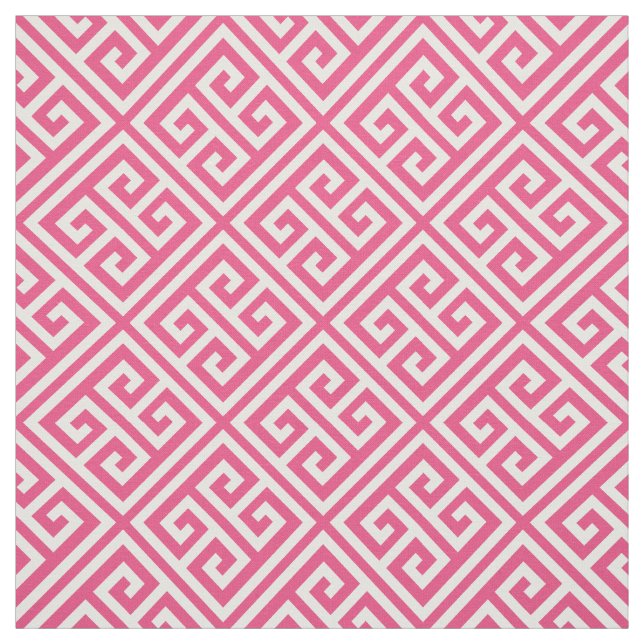 Tela Tecla griega rosa caliente (Retal)