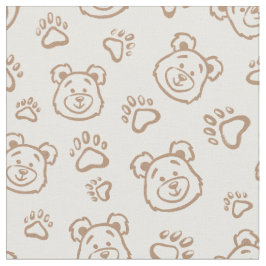 Tela Teddy Bear Paws Boho Boy Baby Kids Neutral Beige