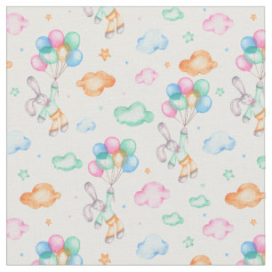 Tela Tejido Adorable de Bunnies