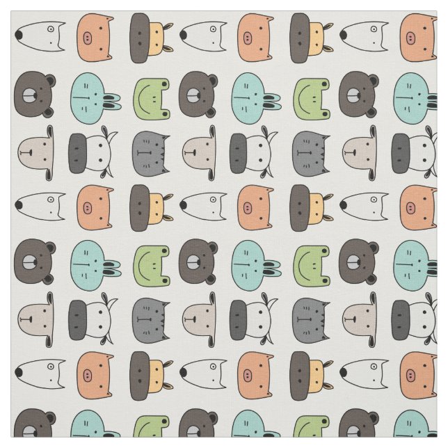 Tela Tejido - Caras animales rotadas (Retal)