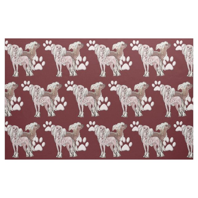 Tela Tejido chino de perros en la cresta ("Cuarto gordo" (fat quarter))