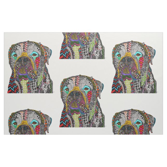 Tela Tejido colorido de bullmastiff ("Cuarto gordo" (fat quarter))