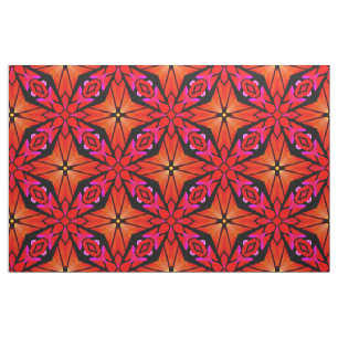 Tela Tejido con diseño de Starburst rojo