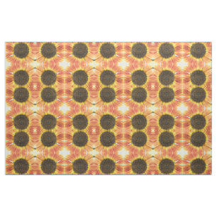 Tela Tejido con estampado floral de girasol naranja