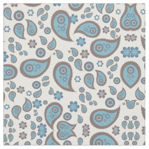 Tela Tejido con motivos de Blue Paisley
