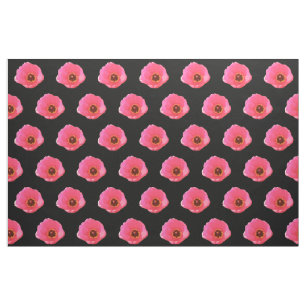 Tela Tejido con motivos florales de tulipán rosado