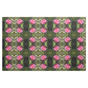 Tela Tejido con motivos florales rosados de Zinnia