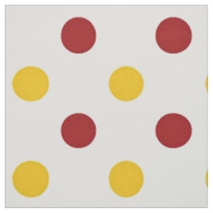 Tela Tejido con puntas de polka/borgoña y amarillo