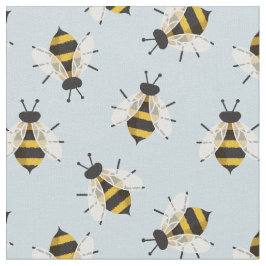 Tela Tejido de abejas azul ruso ilustrado