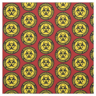 Tela Tejido de advertencia de peligro biológico rojo, 