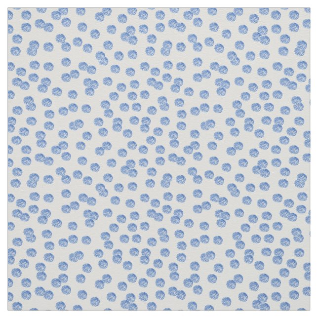 Tela Tejido de algodón con puntos de polka azul (Retal)