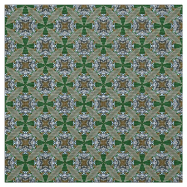 Tela Tejido de algodón de motivos florales verdes Glitc (Retal)