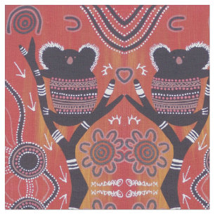 Tela Tejido de arte aborigen de Koala Rojo
