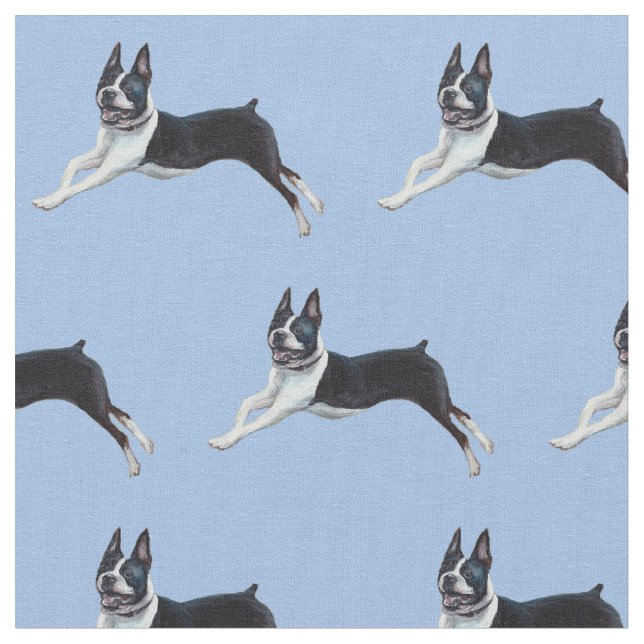 Tela Tejido de arte de perro de Boston Terrier (De cerca)