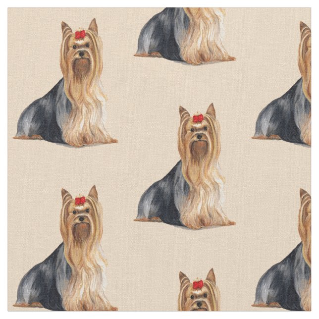 Tela Tejido de arte de perro de Yorkshire (De cerca)