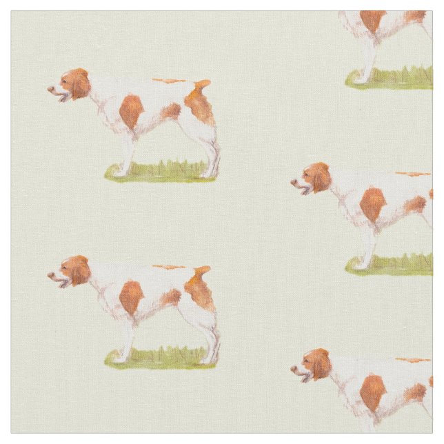 Tela Tejido de arte de perro español de Bretaña (De cerca)