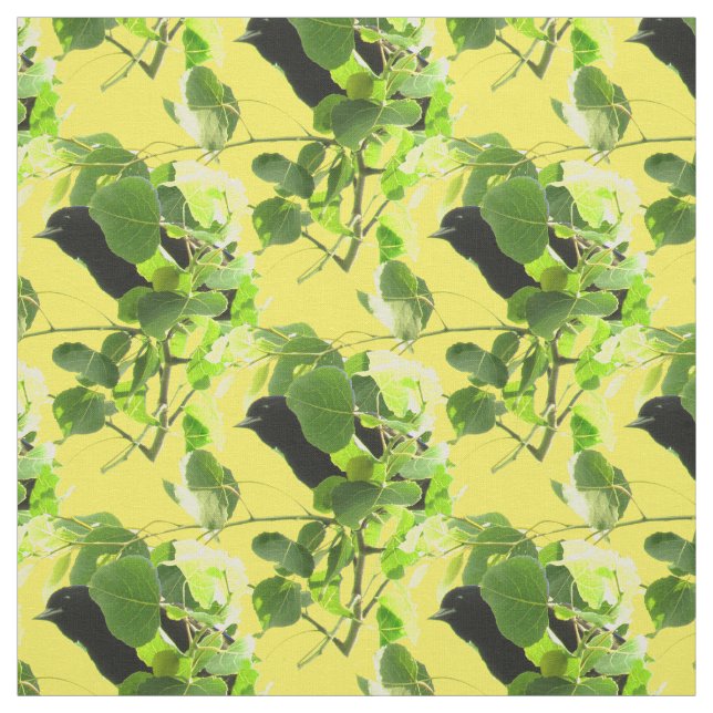 Tela Tejido de aves negras (Retal)