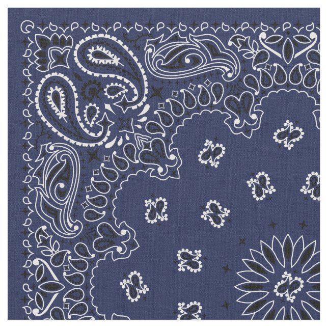 Tela Tejido de Bandana Azul (De cerca)