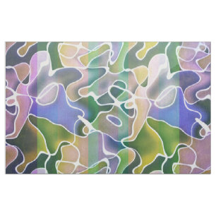 Tela Tejido de bandas abstractas Pastel