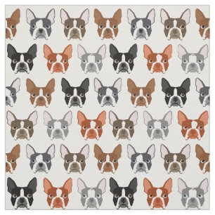 Tela Tejido de Boston Terrier