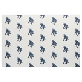 Tela Tejido de caballos azules