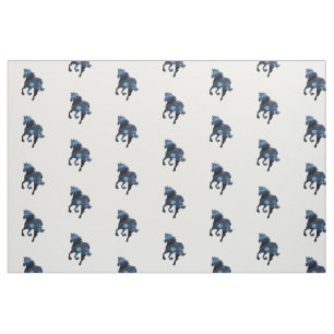 Tela Tejido de caballos azules