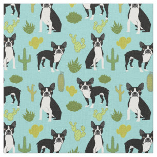 Tela Tejido de cactus de Boston Terrier