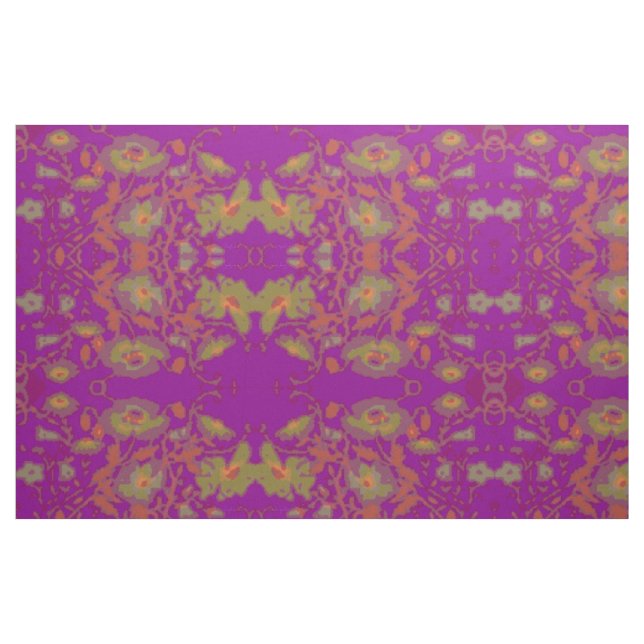 Tela Tejido de campo floral de Borgoña ("Cuarto gordo" (fat quarter))