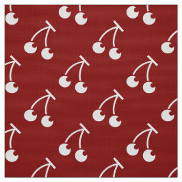 Tela Tejido de cerezas blancas rojas