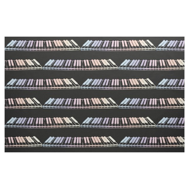 Tela Tejido de claves de piano pastel (Yarda)
