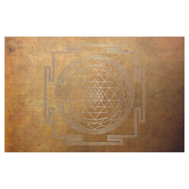 Tela Tejido de cobre Sri Yantra (Yarda)